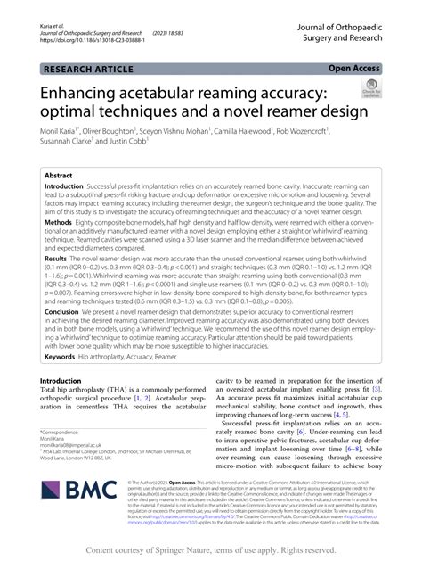 acetabular reaming technique|Enhancing acetabular reaming accuracy: optimal techniques and .